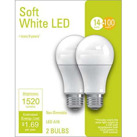 GE Lighting 32593 Light Bulb Soft White A19 LED 13-Watt (100-Watt Replacement), 1520-Lumen Medium Base, (Best Led 100 Watt Replacement Bulb)