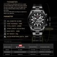 thumbnail image 6 of Vava Voom men sports watches original design fashion stainless steel calendar waterproof watch for men quartz clock gift region, 6 of 10