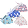 thumbnail image 3 of 4 pañuelos de algodón para el cuello de perro, babero triangular, lavables, estampados, ropa para mascotas (L 72,5 x 49 cm), 3 of 14