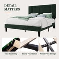 thumbnail image 6 of Amolife Queen Bed Frame, Platform Bed with Upholstered Velvet Adjustable Headboard, Wooden Slats, Easy Assembly, Green, 6 of 9