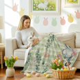 thumbnail image 4 of Throw Blanket Fleece Throw Blanket 50x80in, Easter Day Spring Floral Truck Eggs Leaves Soft Lightweight Bed Blankets Nature Green Plaid Fuzzy Couch Blankets for All Season, 4 of 9