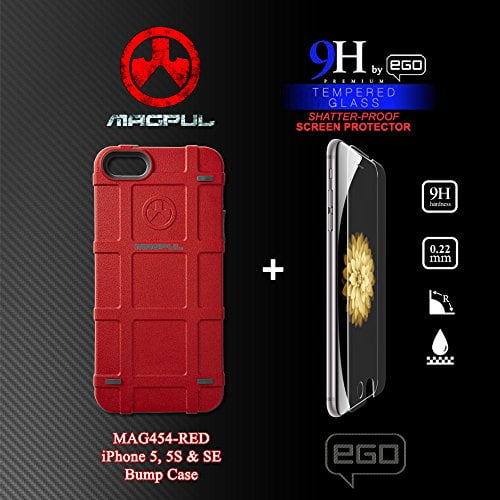 Magpul Bump Case For Iphone 5 5s And Iphone Se Solid Red Mag454 Red With Ego 9h Shatter Proof Tempered Glass Screen Protector Combo Pack Walmart Com Walmart Com