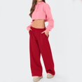 thumbnail image 4 of Wide Leg Sweatpants Women Low Rise Fleece Sweat Pants Elastic Waist Baggy Jogger Pants With Pockets Athletic Comfy, 4 of 8