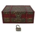 thumbnail image 2 of Caja del Cofre del Tesoro, Bisagra de Metal Caja de Almacenamiento Vintage Hecha A Mano Con Bloqueo Para Barra, 2 of 7