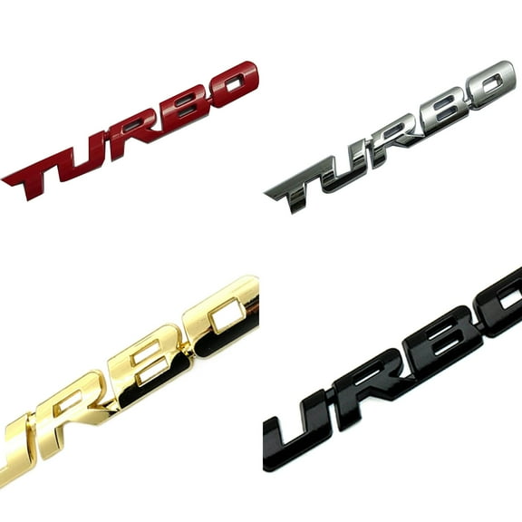 Limei 1 Pack Car Badge Sticker, Cool 3D Alloy Metal Letter Turbo Car Motorcycle Emblem Badge Sticker Decal Decor Universal