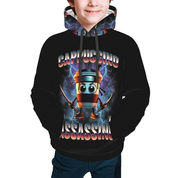 Italian Brainrot Kids' Hoodie 3d Print Sweatshirt Soft Pullover Hooded With Big Pockets For Boys Or Girls Small