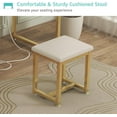 thumbnail image 5 of Makeup Vanity Desk No Mirror with Chair for Girls, White Small Table Set with Fabric Drawers, Power Outlet Without Mirror for Bedroom, 5 of 9