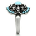 thumbnail image 4 of Luxe Jewelry Designs Stainless Steel Women's Ring with Sea Blue Synthetic Glass Stones - Size 6, 4 of 4