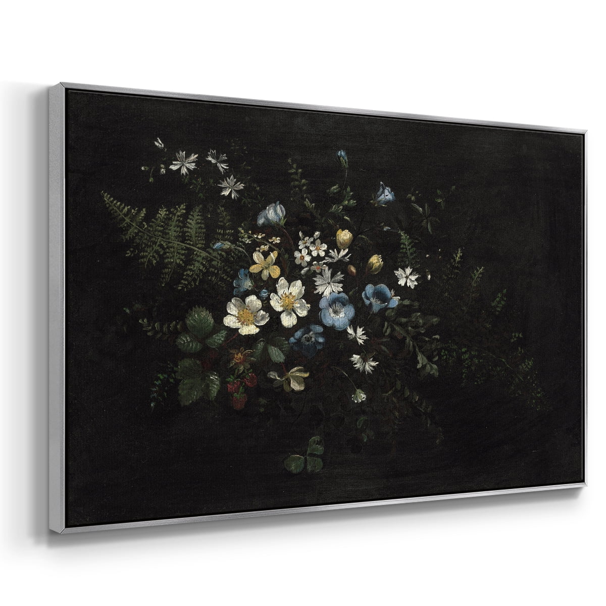 Vintage Botanical Print-XXXV By Wexford Home Framed in Silver Wood Gallery Wrapped Canvas 17 in. x 25 in.