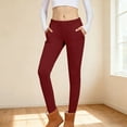 thumbnail image 2 of TEAJOPSUU Girls Leggings Full Length Soft Comfy Leggings Elastic Waist Stretchy Pull-On Tights Pants Burgundy, 2 of 7