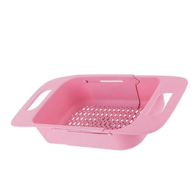 Telescopic Kitchen Drain Rack Retractable Fruit Basket for Dish Holding 1Pcs