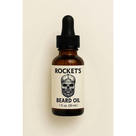 Pure & Natural Body Essentials Rockets Beard Oil, Jojoba Oil Beard Conditioner for Dry Beard, Lightweight Hydrating Beard Oil for Men, 2 oz