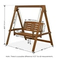 thumbnail image 3 of Furinno Tioman Hardwood Hanging Porch Swing with Stand in Teak Oil, Light Wood, 3 of 6