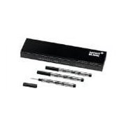 Montblanc Rollerball Pen Refills, Medium Point, 0.5 mm, Mystery Black Ink, 3 Count, 3 Pack