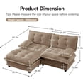 thumbnail image 2 of 77'' Modular Sectional Sofa, Chenille Loveseat with Ottoman, Modern L Shaped Couch, Comfy Chaise Lounge, Tufted Back Couches, Pillow Arms, for Small Spaces, Living Room, Camel, 2 of 11