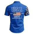 thumbnail image 4 of Fabrcox 1776-2026 USA 250th Anniversary Shirt Button Down Flag Print Patriotic T Shirts for Men Freedom Celebration 4th of July Shirts for Men Blue L, 4 of 5