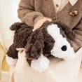 thumbnail image 3 of Adorable Lying Dog Plush Toy Cute Brown White Puppy Doll Soft Stuffed Animal Hug Plush Throw Pillow, 3 of 8