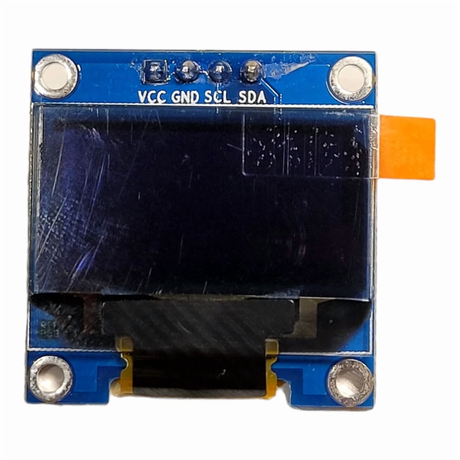 CRESTIN- 0.96" Lcd Screen Board Oled Blue For Gnd Vcc Scl Sda Arduino Iic I2C 4Pins 1Pc