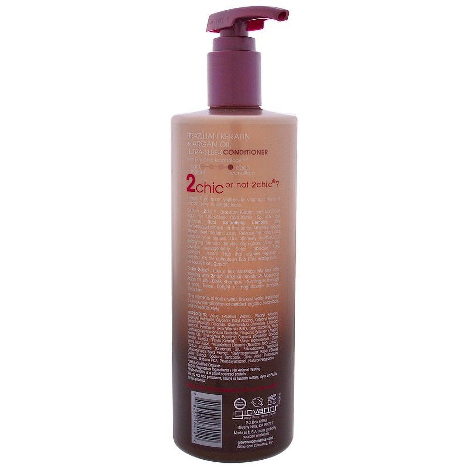 Giovanni Ultra Sleek Conditioner Brazilian Keratin and Argan Oil, Sulfate Free, No Parabens, 24 oz with Pump - image 7 of 7