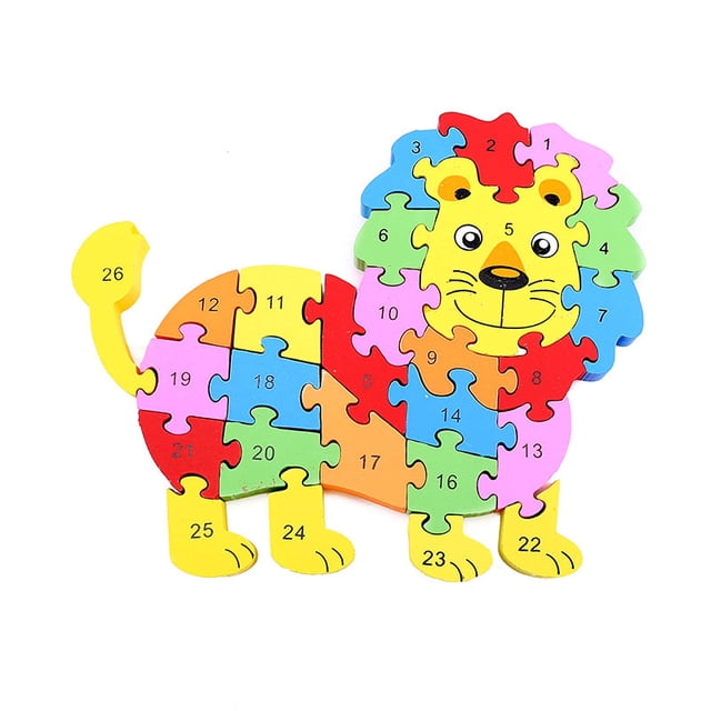 Juguetes de rompecabezas para niños, bloques de construcción de madera, juguetes 26, alfanuméricos en inglés, Ilustración, 70 puntos