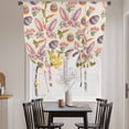 thumbnail image 3 of Easter Balloon Curtains for Bedroom/Front Door/Bathroom, Country Floral Wreath Rabbit Ears Eggs Carrots Tie Up Curtains 63 Inch Length Light Filtering Kitchen Curtains Shades for Windows 46"x63", 3 of 8