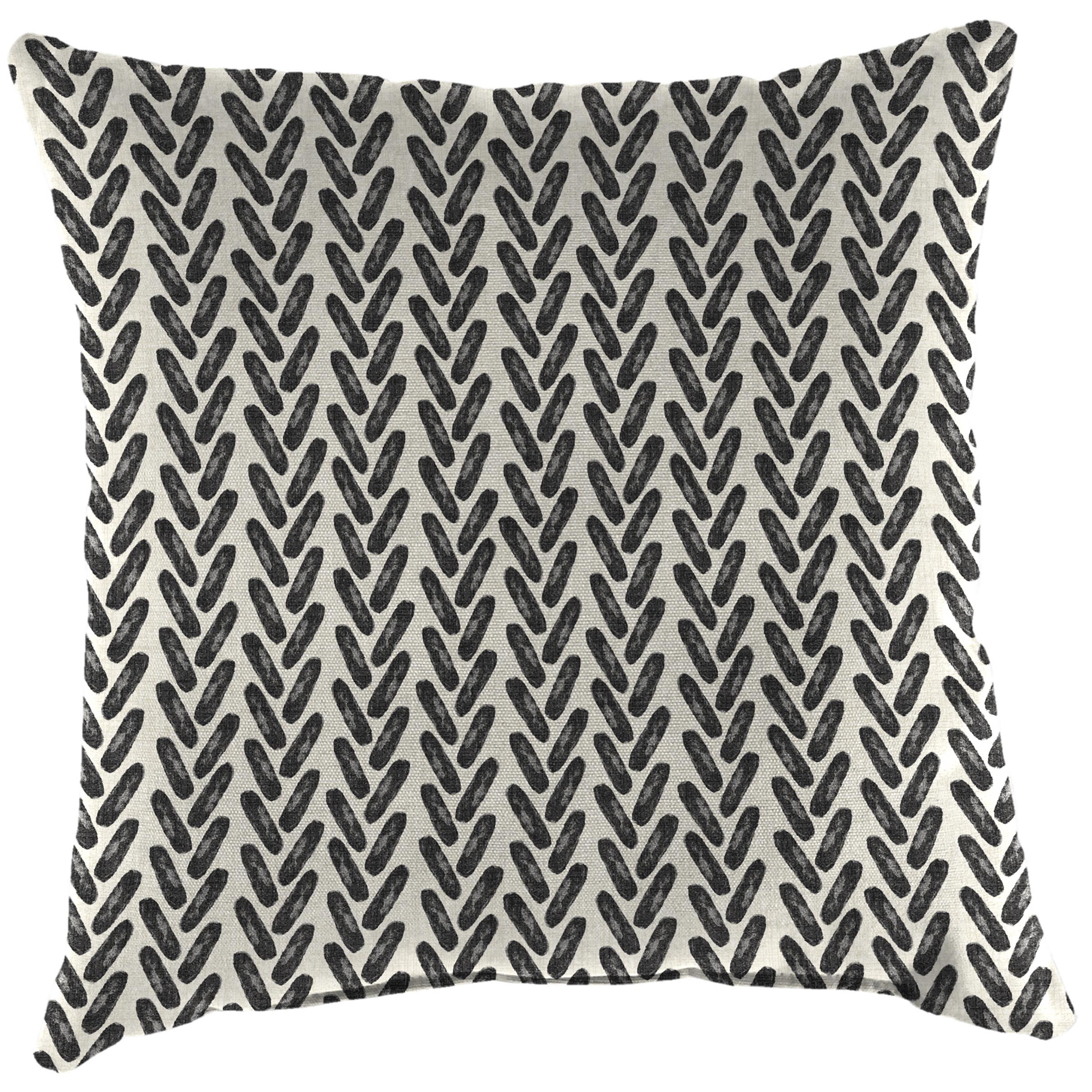 Jordan Manufacturing 16" x 16" Hatch Black Chevron Square Outdoor Throw Pillow (2 Pack)