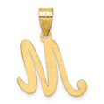 thumbnail image 3 of 14k Yellow Gold Cursive Letter M Pendant for Women, Polished Script Initial Charm, Elegant Monogram Necklace Jewelry, 3 of 6