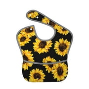 Bingfone Mess-Proof Baby Bib - Waterproof Bib For Baby Boy Or Girl With Food Catcher Pocket, Unisex-Sunflower 6