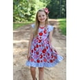 thumbnail image 5 of Millie Loves Lily Girls Blue and Red Apple Print Angel Wing Dress Size (3T-12), 5 of 5