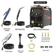 GZ GUOZHI 110V/220V 210A MIG Welder, 8 in 1 Multi-Process Aluminum Welding Machine, Pulse MIG, Gas MIG/MAG, Gasless Flux Core MIG, Lift TIG, Stick, Spot Welding, Spool Gun