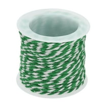 1.5mm Colorful Braided Cotton Cord, 11 Yards White/Green Bakers Twine Cotton 4-Ply Rope String for Friendship Bracelet Making, DIY Crafts Jewelry Wrapping Decor Supply