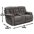 thumbnail image 4 of Steve Silver Bogata Traditional Upholstered Loveseat with Console, Mushroom, 4 of 6
