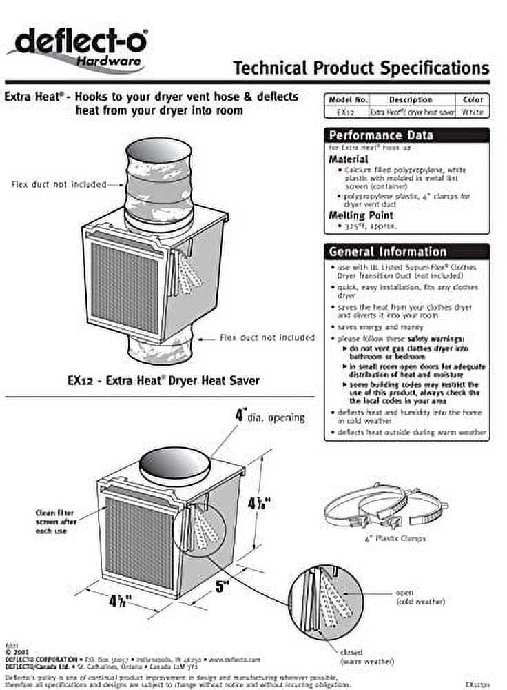Deflecto EX12 Extra Heat Dryer Heat Saver, White - Walmart.com