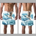 thumbnail image 3 of luoweisi Men's Beach Shorts Quick Dry Swim Trunks with Mesh Lining Seagull M, 3 of 5