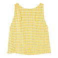thumbnail image 6 of Xdegoge Linen Crop Tank Tops for Women Boat Neck Sleeveless Casual Vacation Beach Fashion Boxy Fit Checkered Plaid Pattern Soft Breathable Spring Summer Tops, 6 of 7