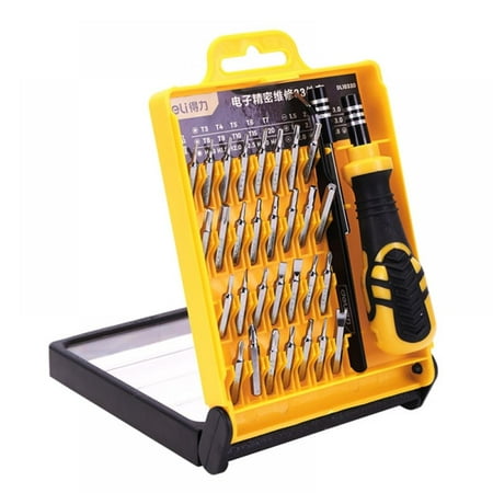 

Clearance Sale!Deli 33Pcs/set Precision Screwdriver Bits for Magnetic Repair Tools Kit 3C Hand Tools Set Yellow