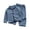 Blue, variant on Asxite Toddler Fall Outfits Solid Fleece Lapel Top Straight Leg Pants Casual Loose Breathable 2 Piece Set 10T