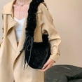 thumbnail image 4 of Bolso felpa Btafrte 6202 Dopamina con cordón Correa para El hombro nube negro, 4 of 9