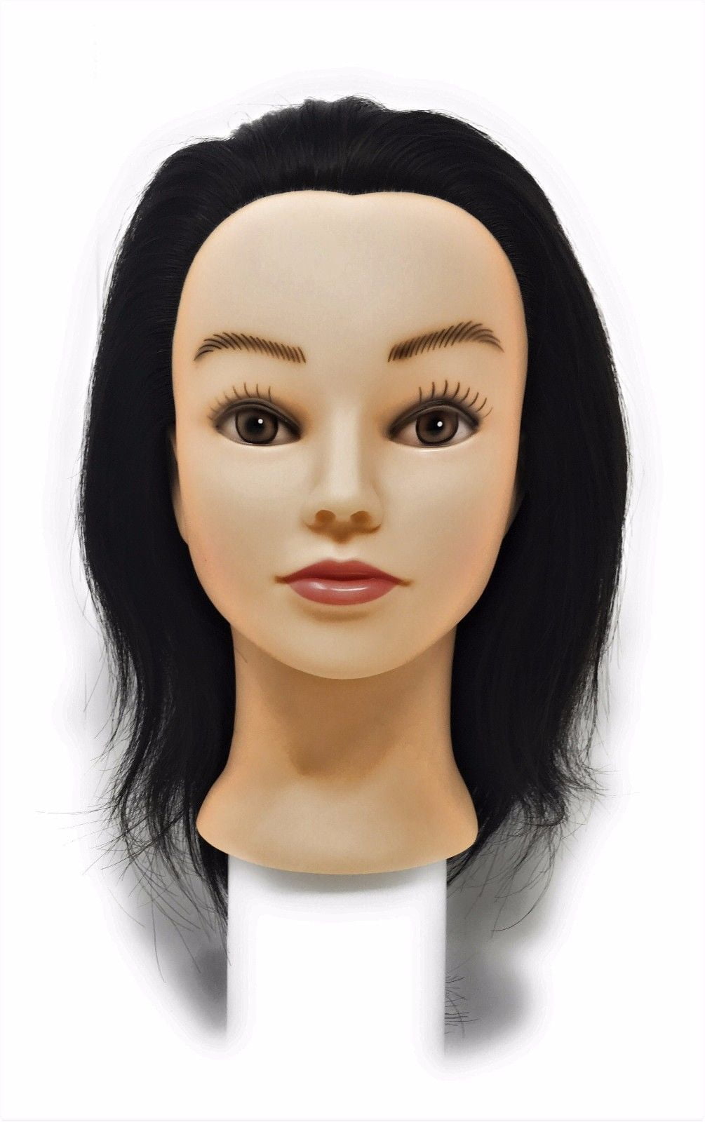 Cosmetology Mannequin Head 100 Real Human Hair Natural Black 16"+CLAMP STAND