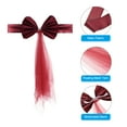 thumbnail image 4 of Unique Bargains Stretch Satin Chair Sashes Bows Chair Bands Decoration with Mesh Yarn 6 Burgundy, 4 of 6