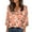 Satin Tops Women-A07 Orange, variant on Mifsaly Plus Size Satin Shirts for Women 3/4 Sleeve Silk Tops V-Neck Summer Print Vacation Blouse Cozy Lightweight Tshirts Travel Airport Fashion Outfits XXXXL