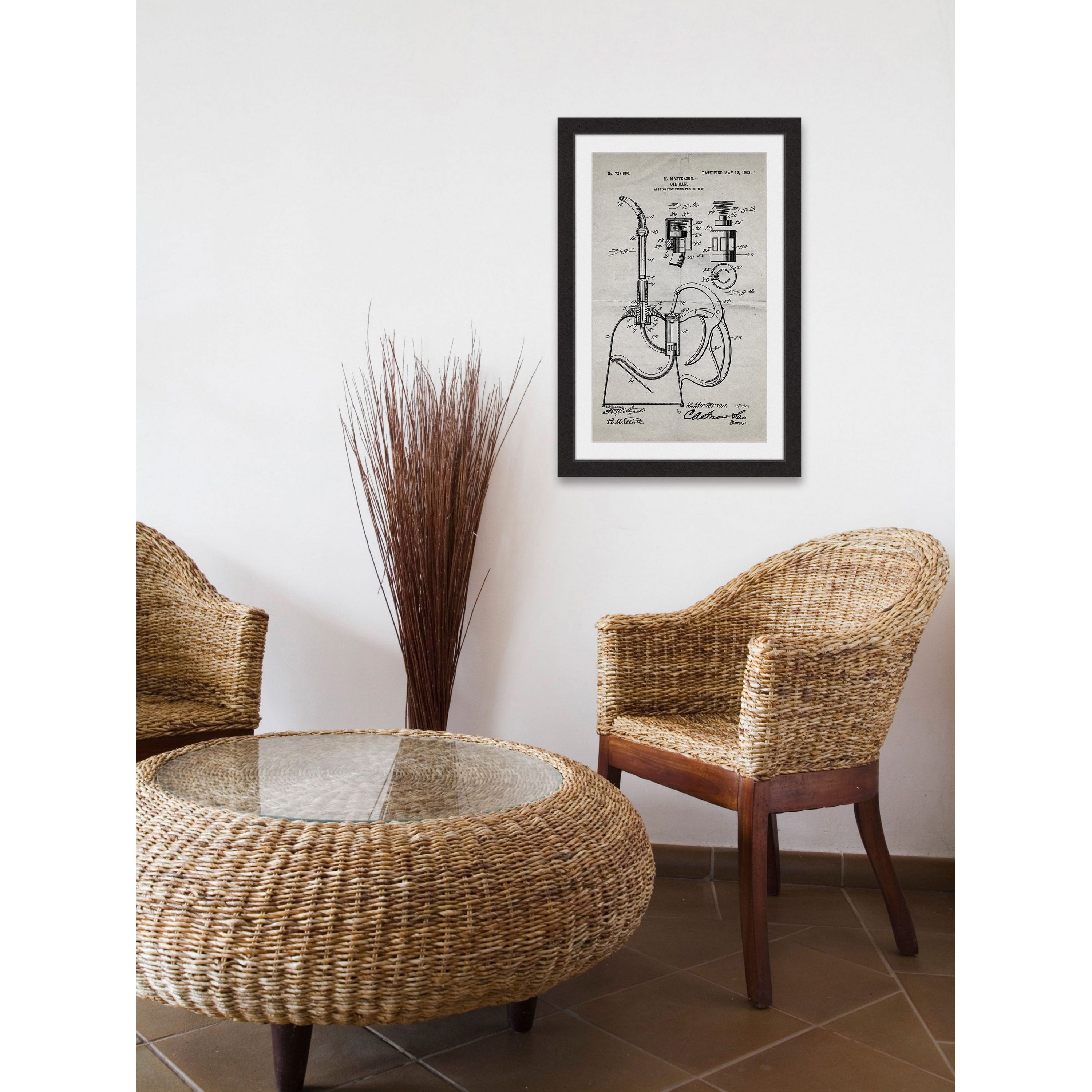 "Oil Can 1903 Old Paper" Framed Painting Print
