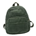 thumbnail image 3 of Mochila para niñas, de pana, con cremalleras suaves, para mujer, portátil Verde, 3 of 9