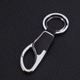 thumbnail image 4 of Llavero de cuero para hombre con llavero de metal para automóviles Inicio (cuero plateado y negro), 4 of 6