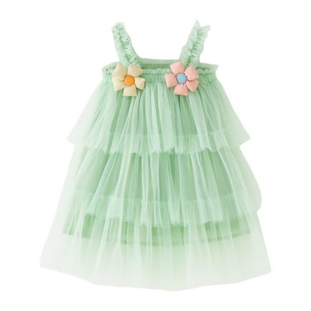 

TSADFHJI Winter Baby Girl Clothes Baby Girl Dress Shoes 9-12 Months Toddler Girls Sleeveless Floral Tulle Holiday Party Tiered Dress Dance Party Dresses Clothes 4-5 Years