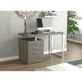 thumbnail image 2 of Safdie & Co. 47.25"L 3-Drawers Silver Metal Computer Desk in Dark Taupe, 2 of 4