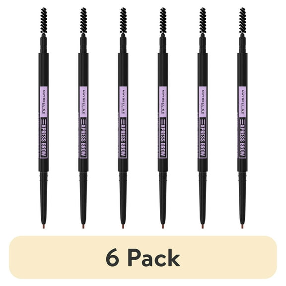 (6 pack) Maybelline Express Brow Ultra Slim Pencil Eyebrow Makeup, Precision Tip, Auburn, 0.003 oz