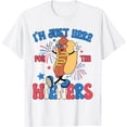 thumbnail image 1 of Camiseta de perro caliente con texto "Im Just Here for The Wieners" del 4 de julio, 1 of 1