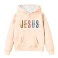 thumbnail image 3 of Tiijoy Toddler Girls Pullover Hoodie Jesus Letter Print Hooded Sweatshirt, Sizes 3-4, 3 of 3