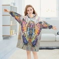 thumbnail image 5 of BZSMCE Kids Wearable Blanket Hoodie Warm and Cozy Mandala Butterfly Flannel Sweatshirt, 5 of 7